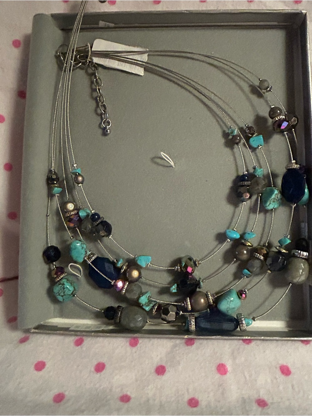 Multi-Strand Blue & Turquoise Beaded Necklace - Women's Jewelry